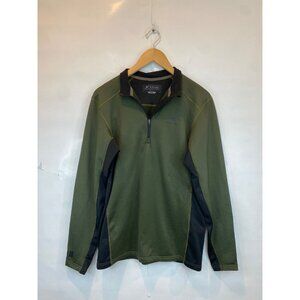 Klim Men's Agressor 3.0 1/4 Zip Pullover Shirt Size Small Green Black Base Layer